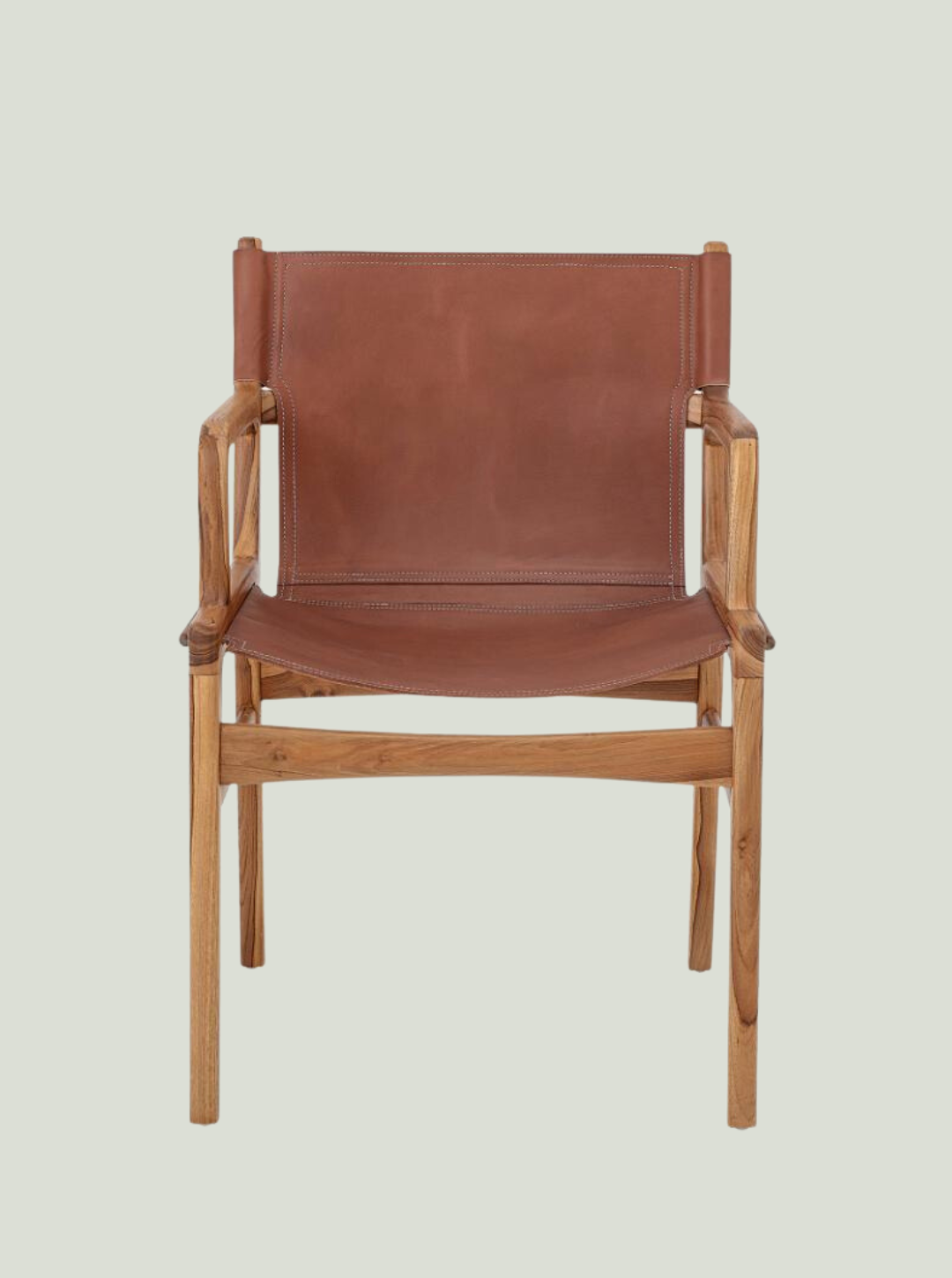 Fotel Ollie Lounge, brązowy, skóra BLOOMINGVILLE