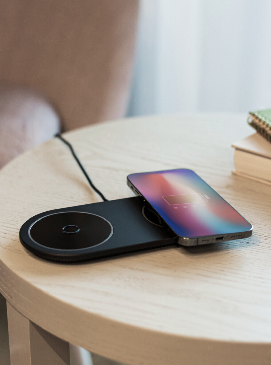 Podwójna ładowarka bezprzewodowa, szybkie ładowanie Black LIVOO