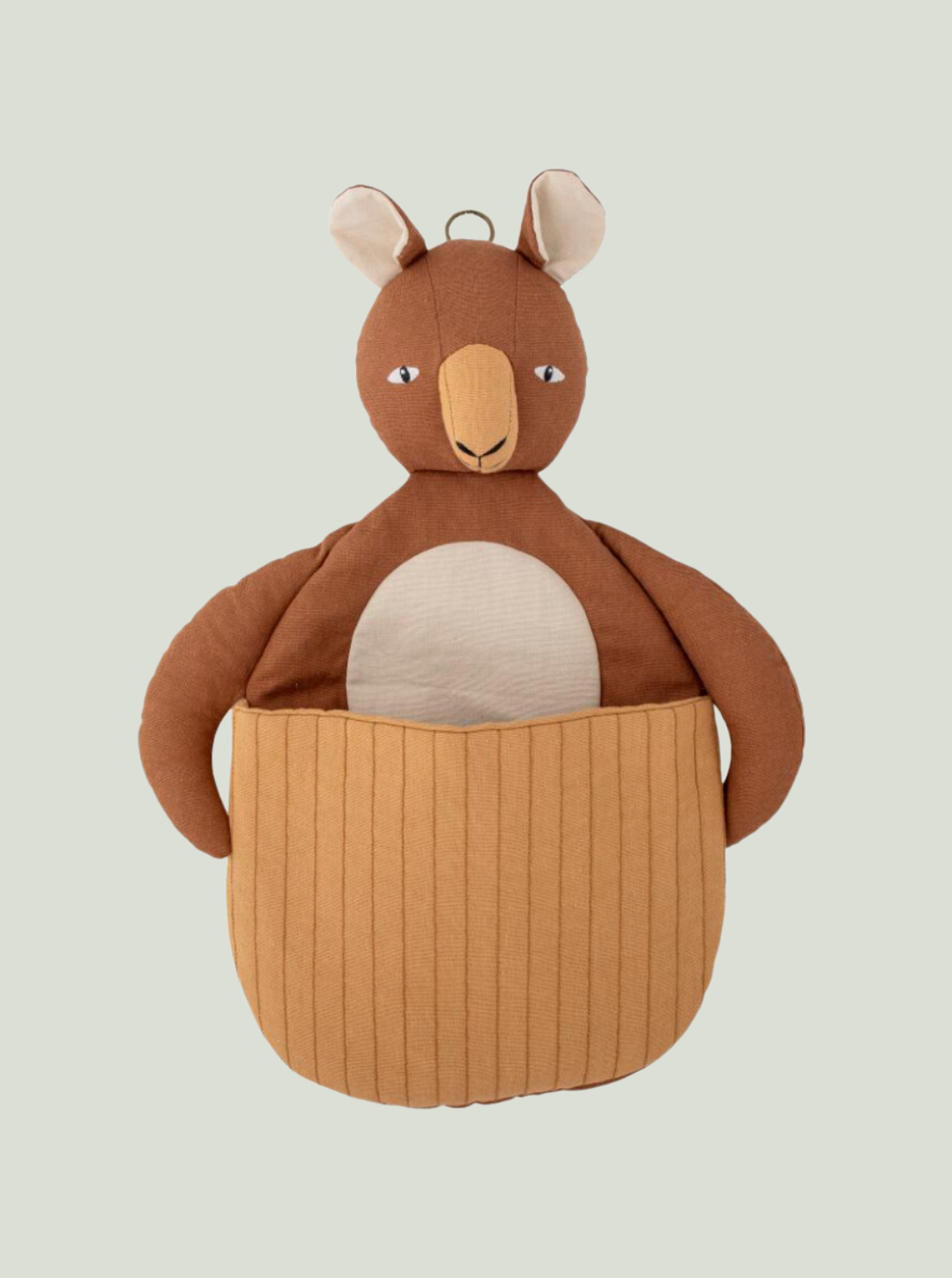 Koszyk ścienny Toto, brązowy, lniany Bloomingville MINI