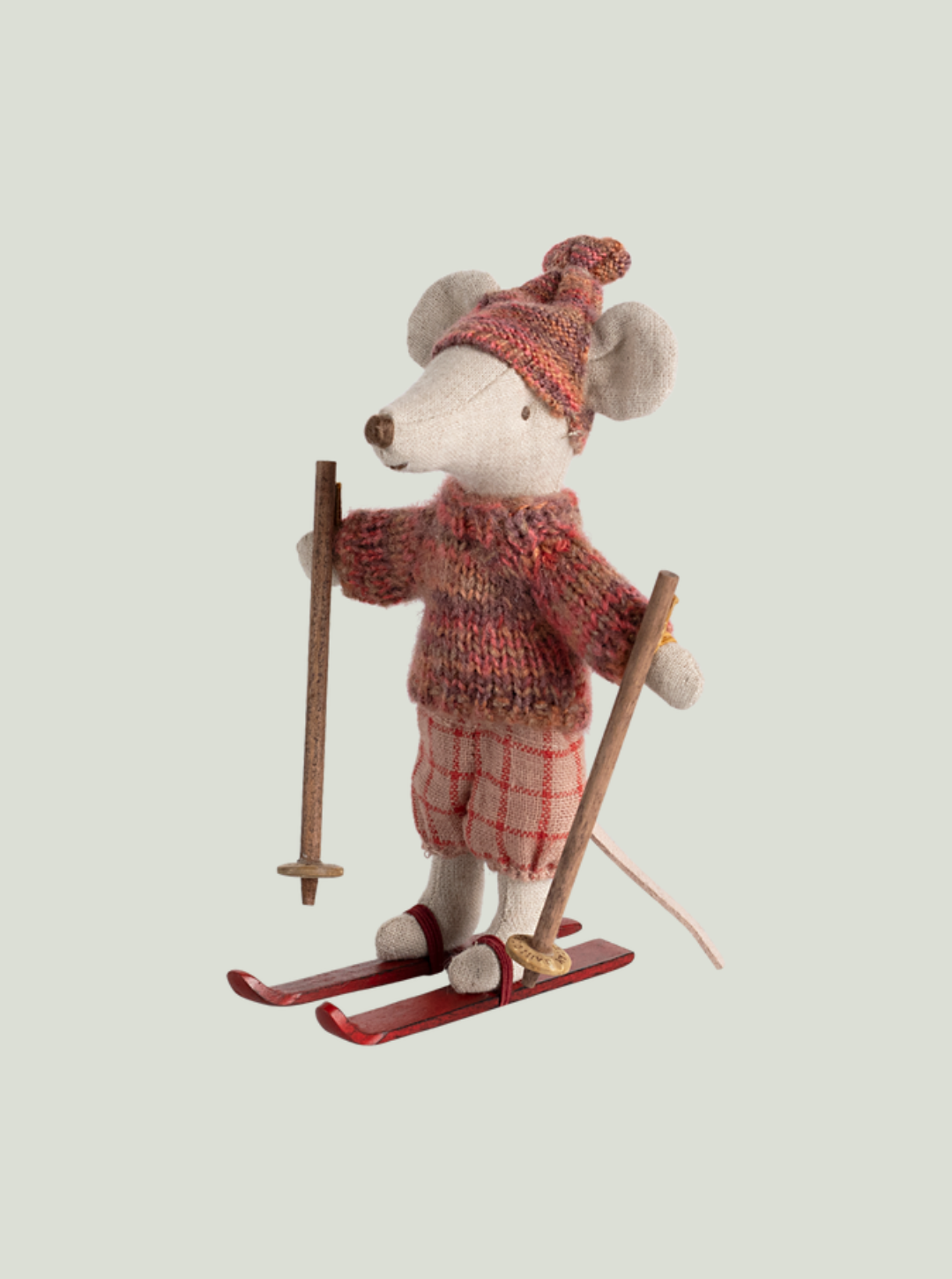MAILEG Myszka - Winter mouse with ski set, Big sister - Rose
