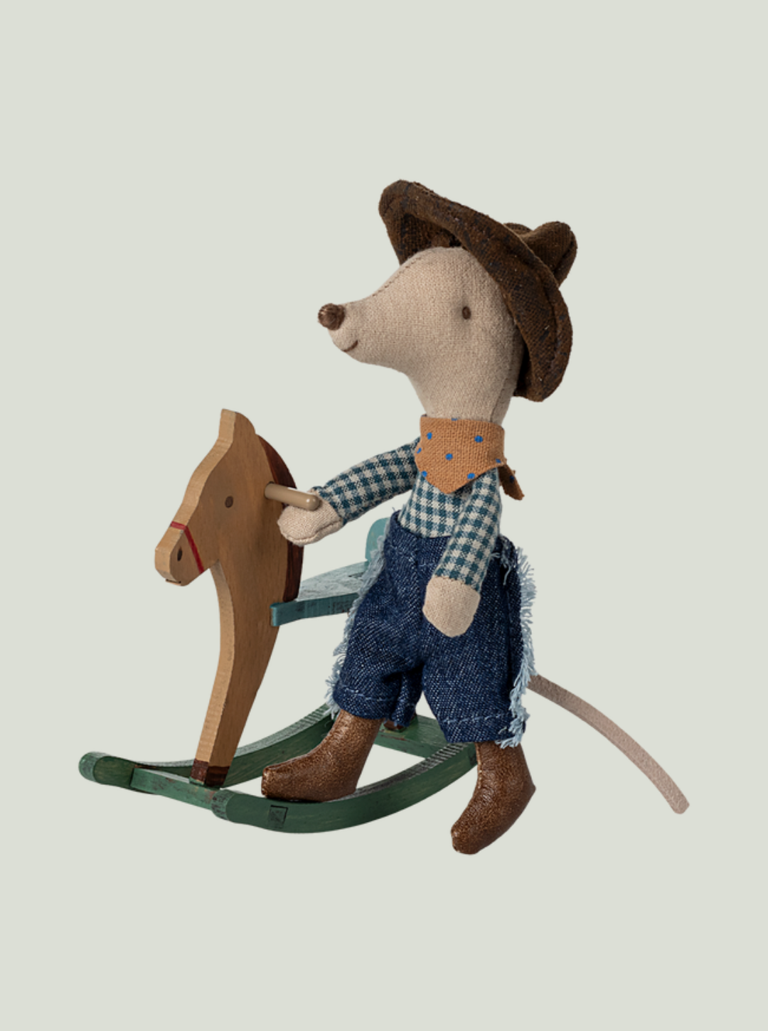 MAILEG Myszka kowboj na koniku bujanym, Mały brat