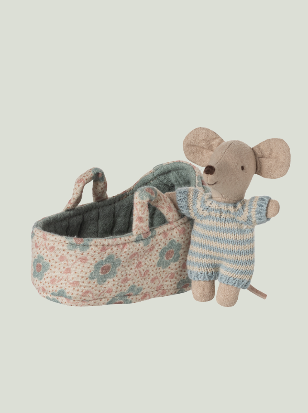 MAILEG Myszka dzidziuś w nosidełku - BABY in CARRY COT BLUE