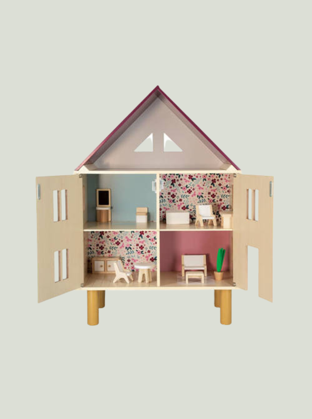 Drewniany domek dla lalek Twist z 11 akcesoriami 3+ JANOD