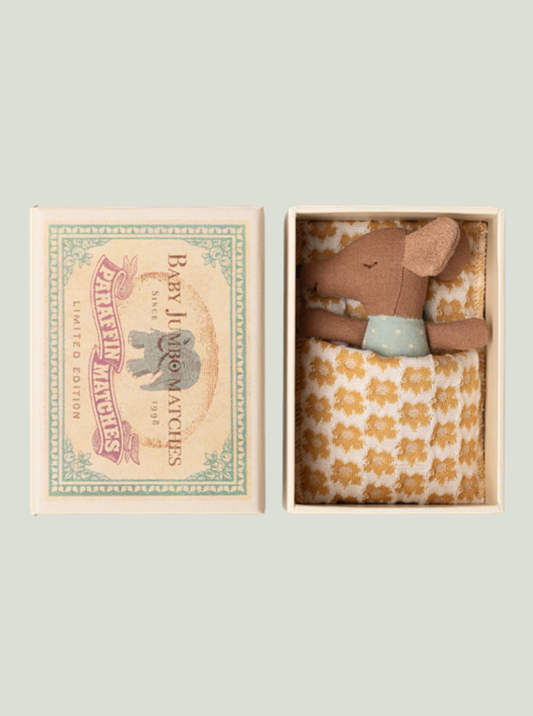 MAILEG Myszka Sleepy wakey baby mouse w pudełku po zapałkach, blue