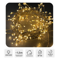Lampki na baterie 150 Led ciepły biały 1,5m+0,3m zasilanie