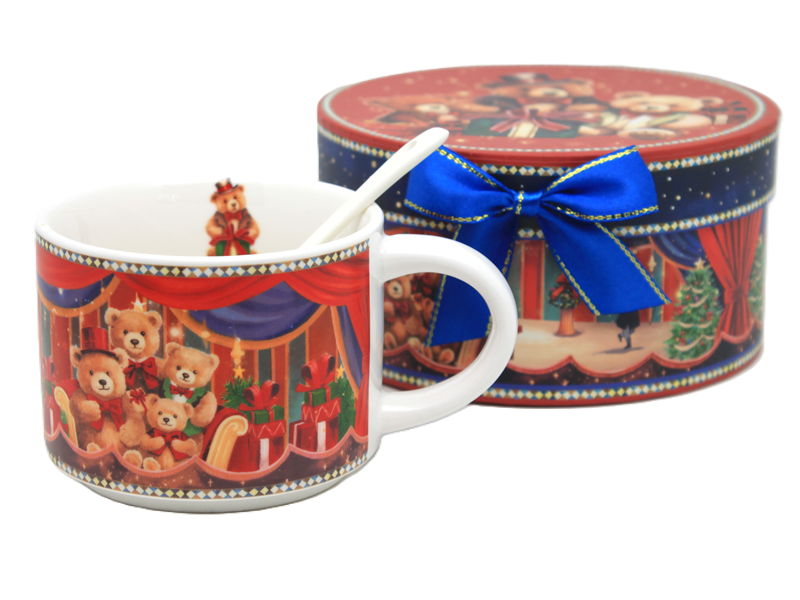 Kubek Misie z łyżeczką w pudełku 320ml