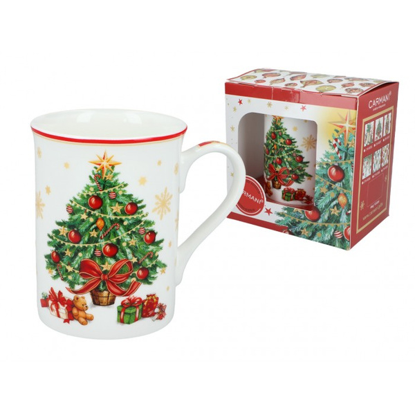 Kubek świąteczny w pudełku Choinka Carmani 360ml