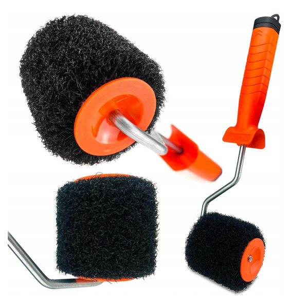 Wałek do gładzi i folii w płynie SOLID nylon - 80 mm - szary - system Click