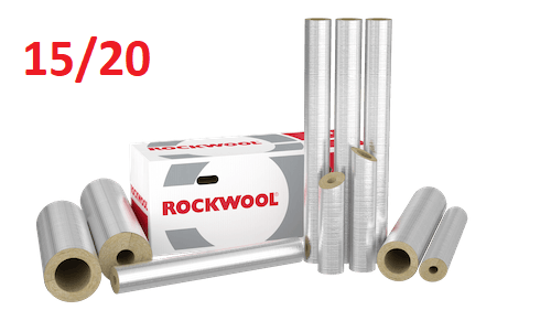 Otulina ROCKWOOL wełna 15/20 ROCKWOOL 800 ALU MB
