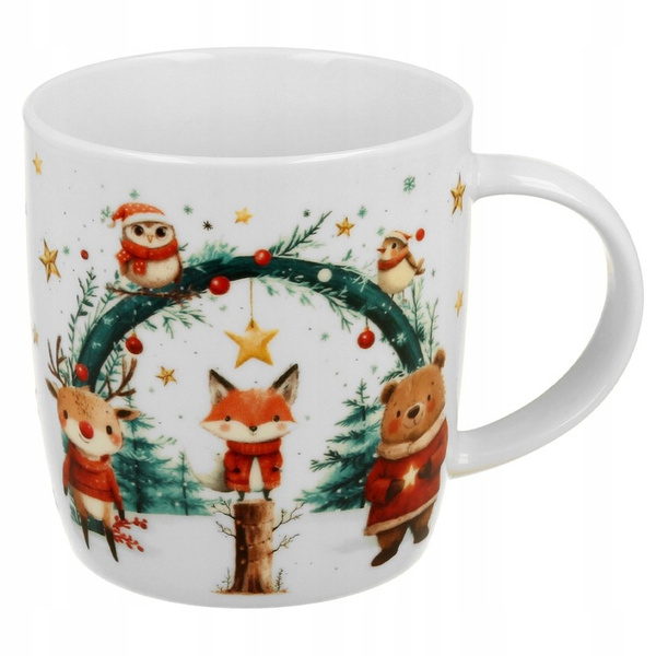 Kubek świąteczny Zwierzątka w pudełku Domek 400ml