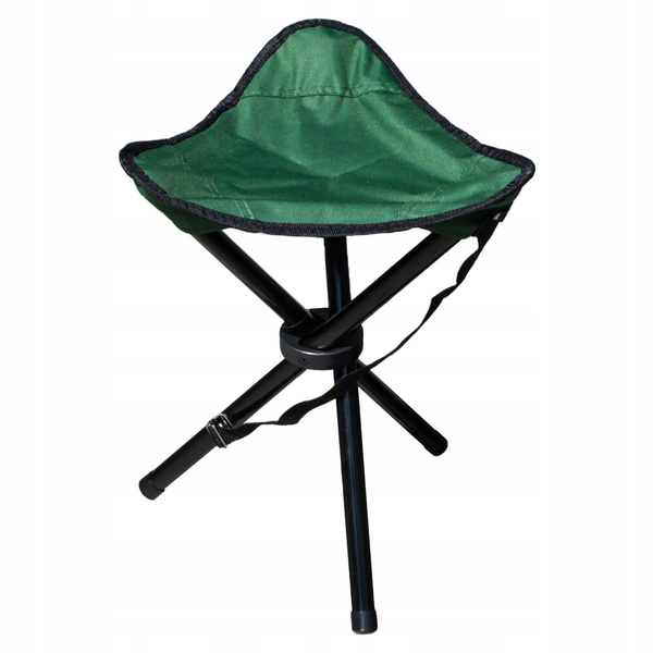 Stołek rybacki zielony trójnóg