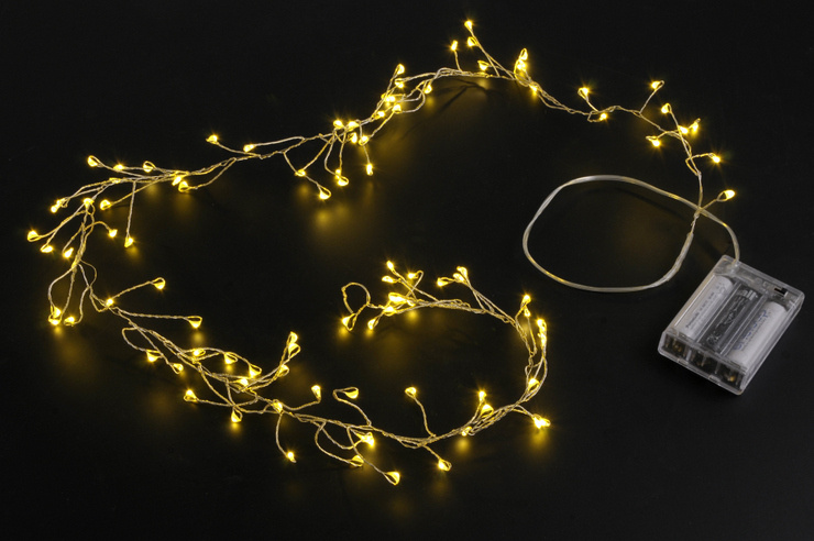 Lampki na baterie 100 LED ciepły biały