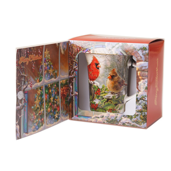 Kubek w pudełku na prezent zimowe ptaszki Carmani