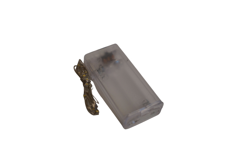 Lampki na baterie 20 LED ciepły biały 2m, drucik