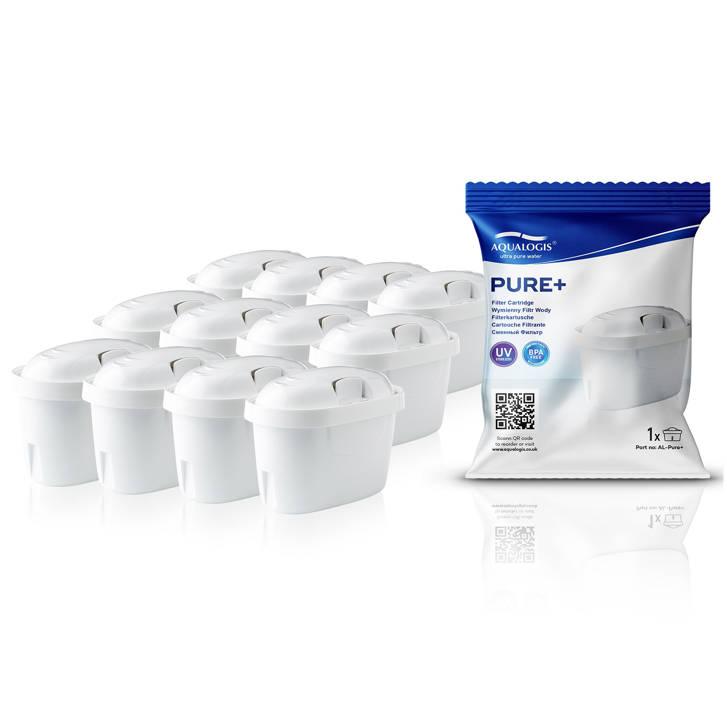 Wkład Filtrujący Aqualogis Pure+ Zamiennik Brita Maxtra+ Dafi Unimax 12 szt