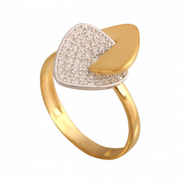 Pierścionek złoty r. 13 trójkąt i cyrkonie białe - wysyłka 24 h! - Mennica Skarbowa