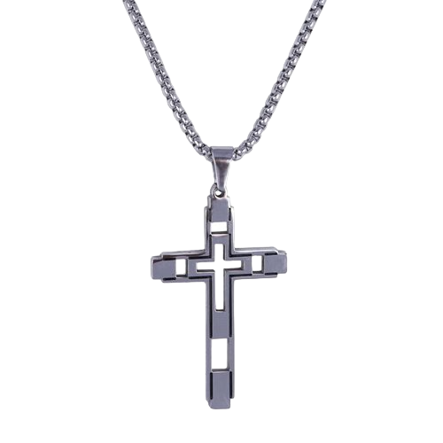 Naszyjnik męski ze stali szlachetnej krzyż - wysyłka 24 h! - Mennica Skarbowa