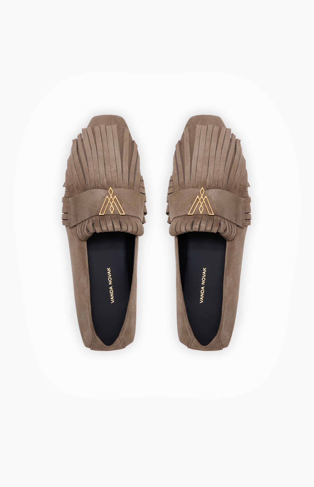 Zamszowe Loafersy FRINGES MOON GRAY 42