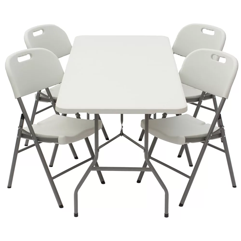 Zestaw cateringowy ogrodowy – stół biały 200x90cm + 4 krzesła