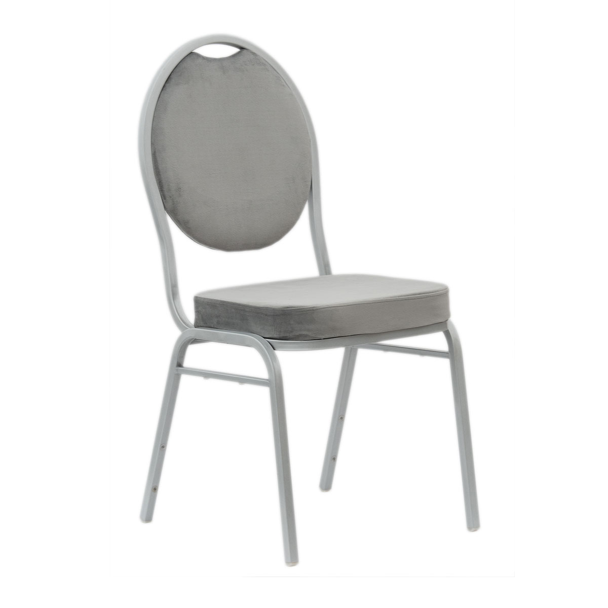 Krzesło bankietowe tapicerowane welurowe Wenecja kolor szary jasny