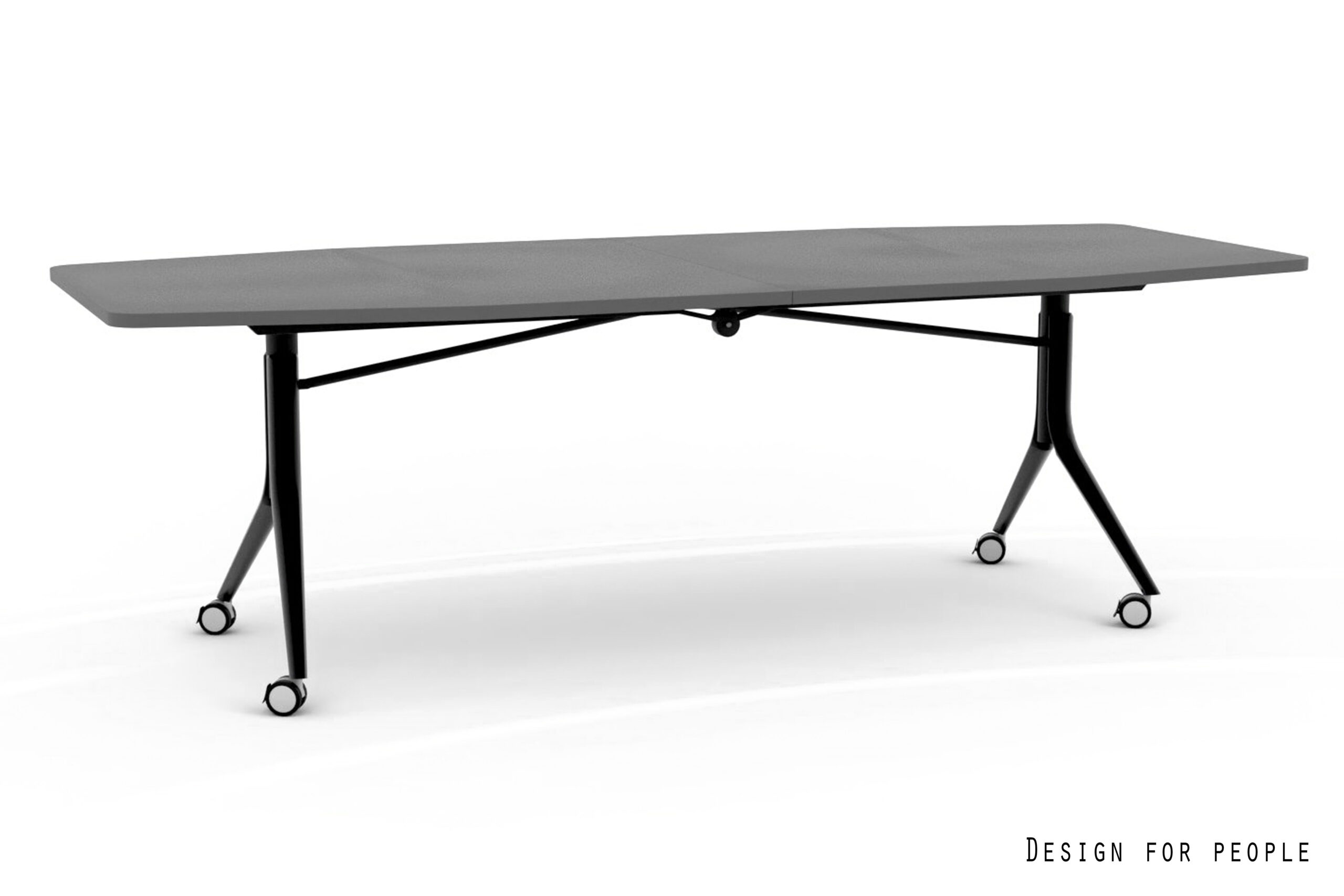 CARL Table duży stół mobilny, składany, czarny stelaż, blat 2 kolory