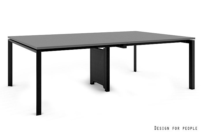 PASON Workstation 4 biurko systemowe, czarny stelaż, 2 blaty