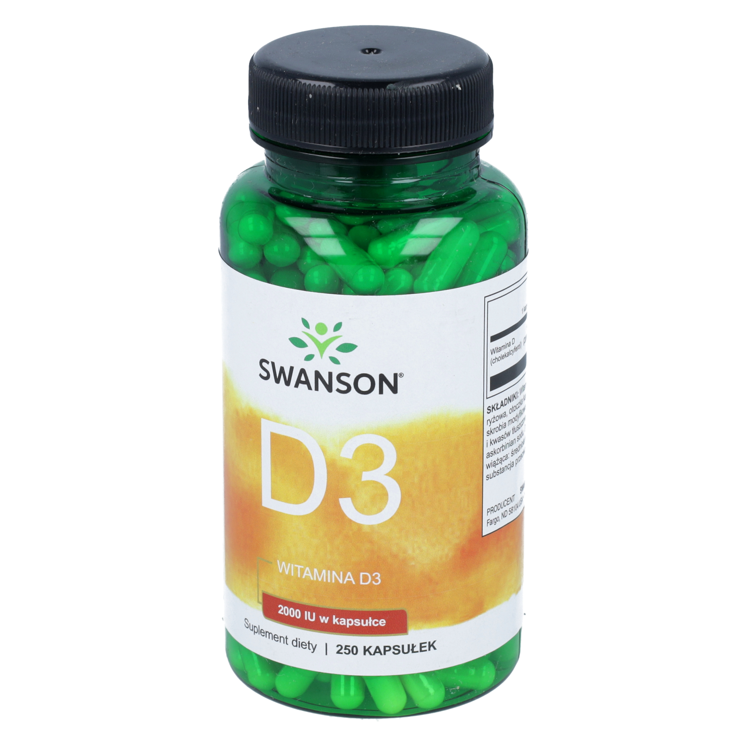 Swanson vitamin d3 - witamina d 2000 iu, kapsułki, 250 sztuk
