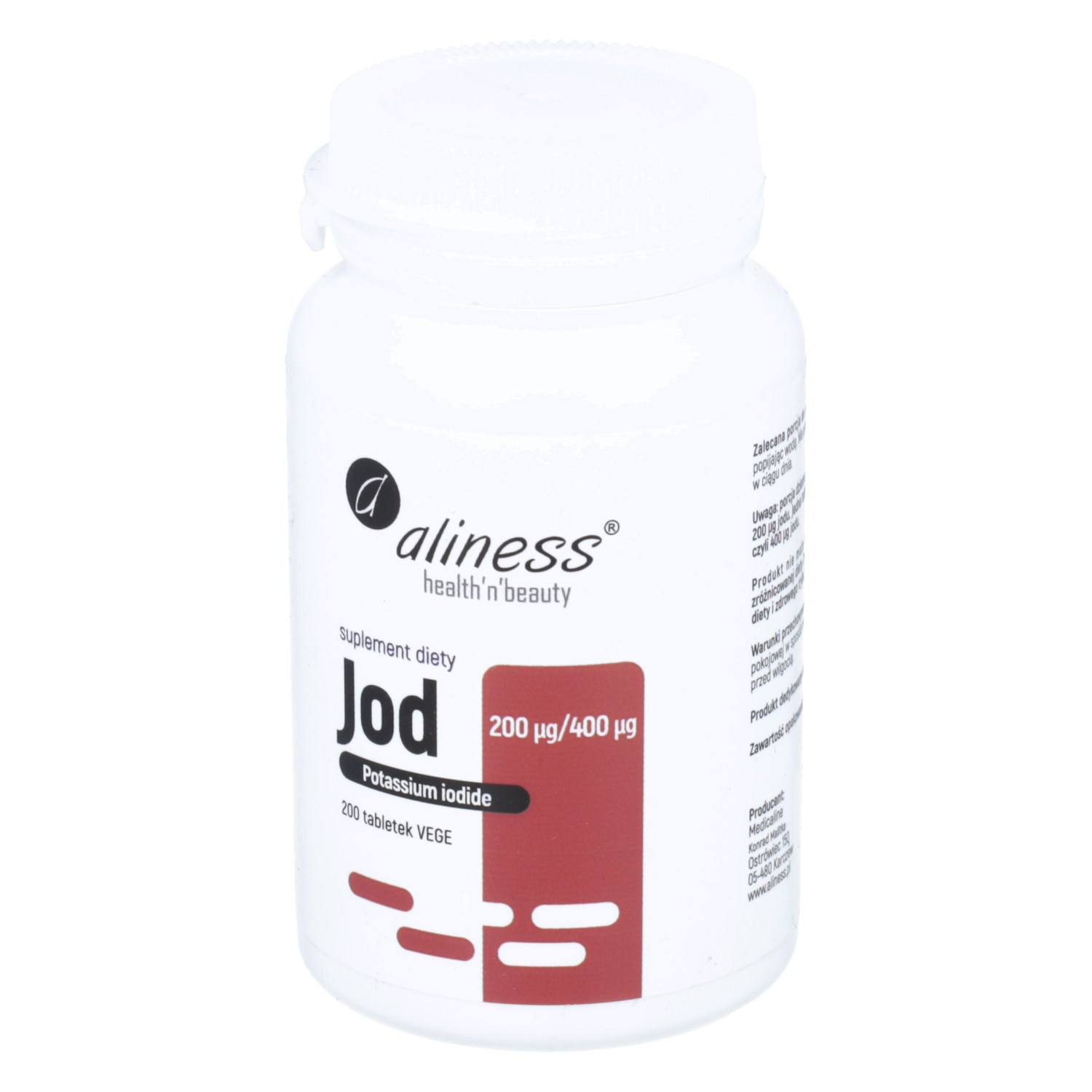 Aliness jod 200 μg/400 μg, 200 tabletek