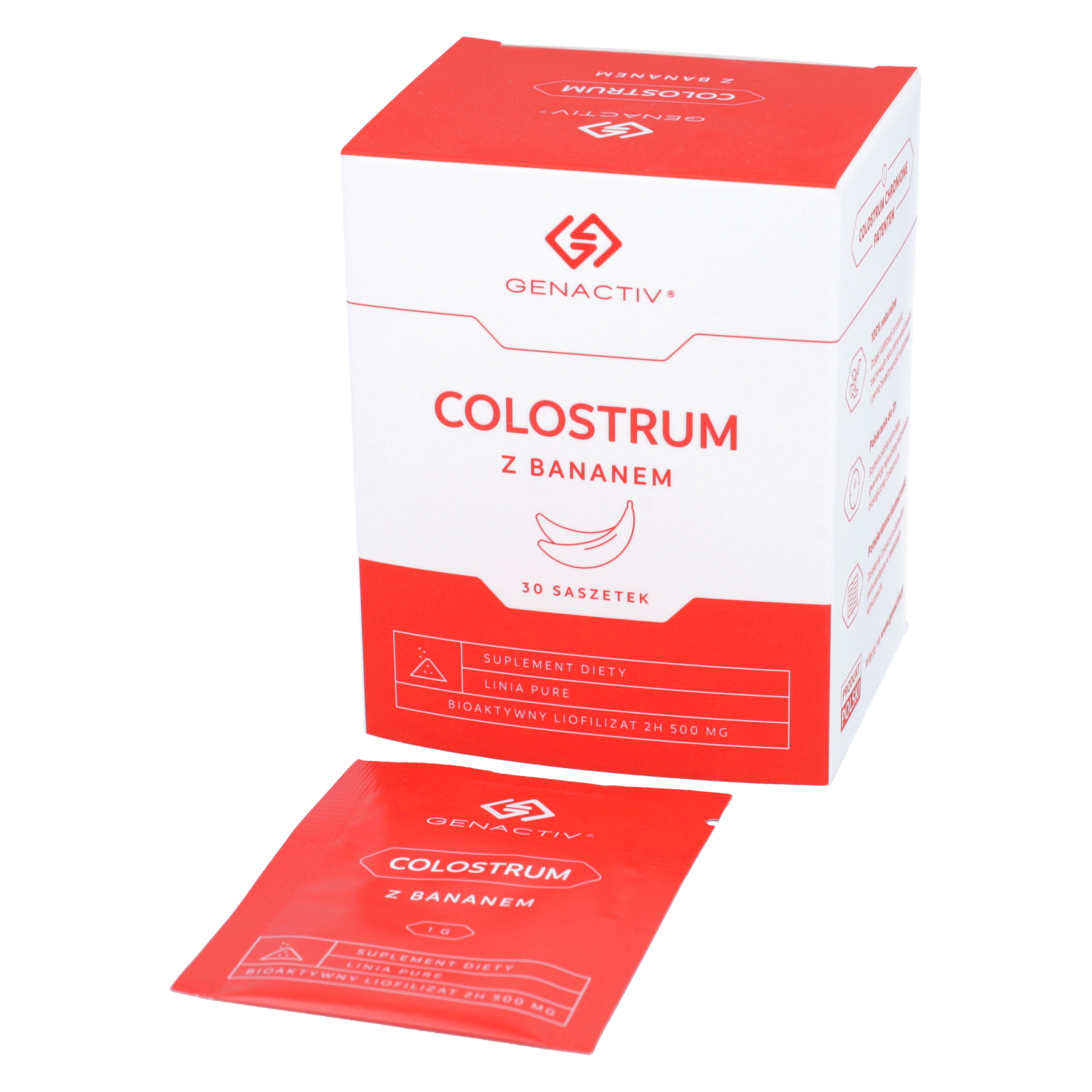 Genactiv colostrum z bananem (colostrigen), proszek, 30 saszetek