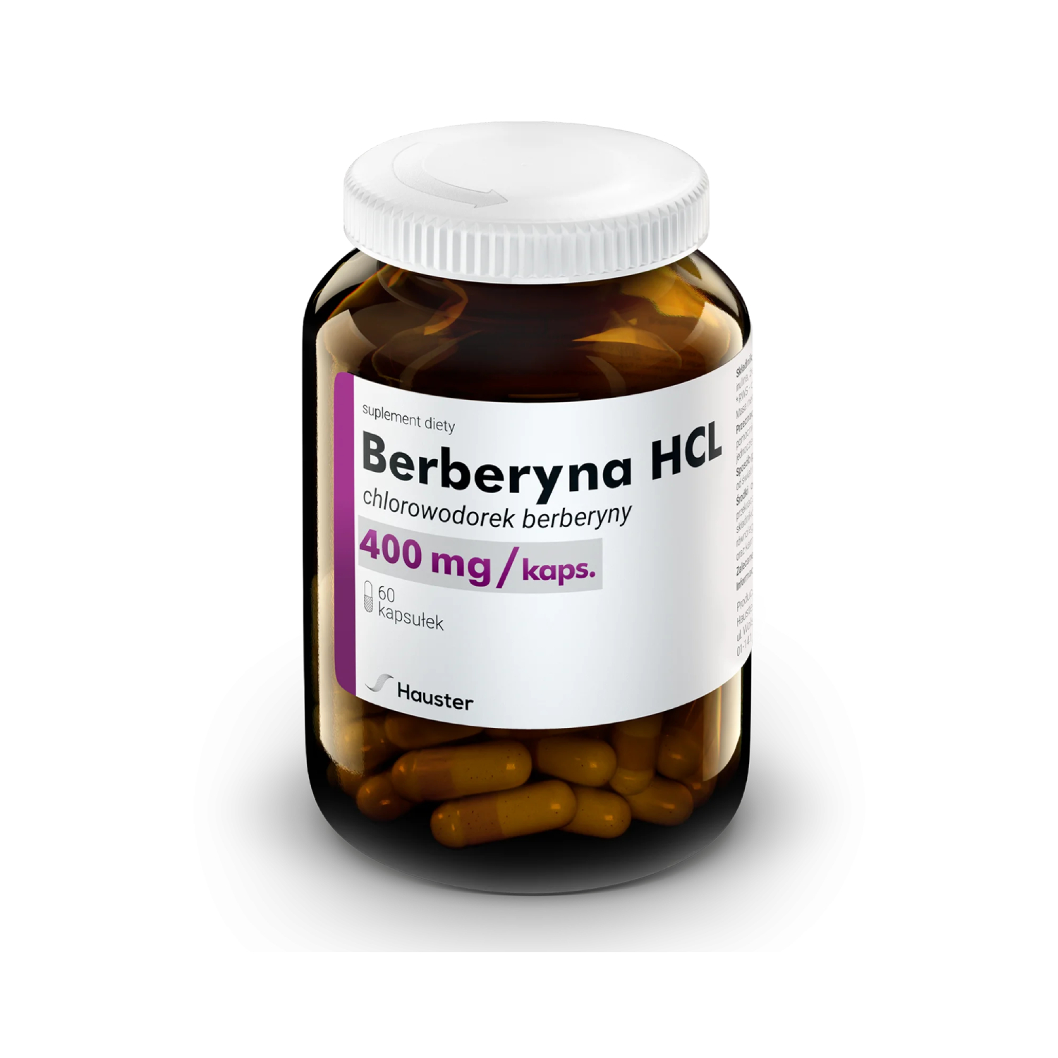 Hauster - berberyna hcl, regulacja poziomu cukru (400 mg), 60 kapsułek