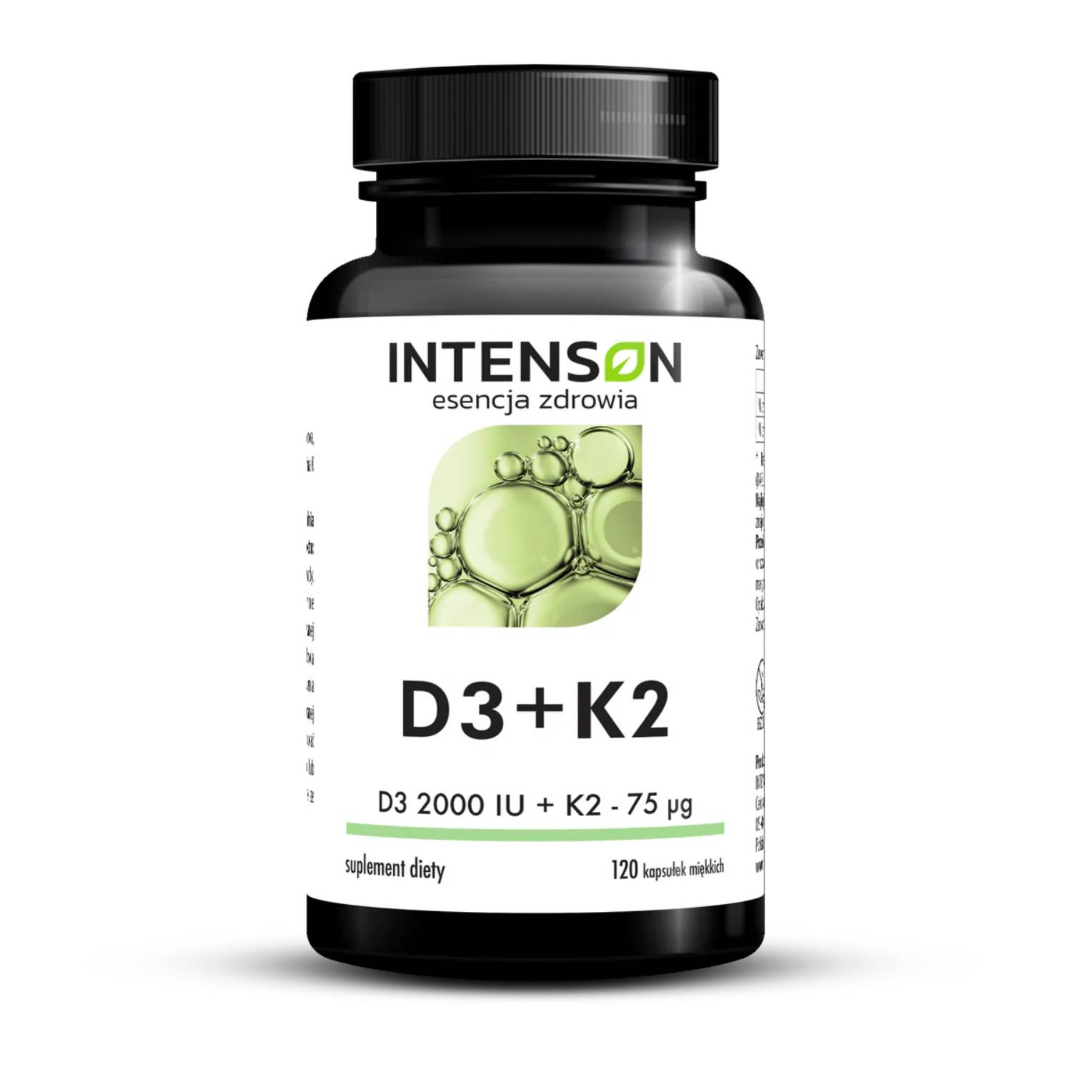 Intenson witamina d3 + k2, 120 kapsułek (data ważności: 31.03.2026)