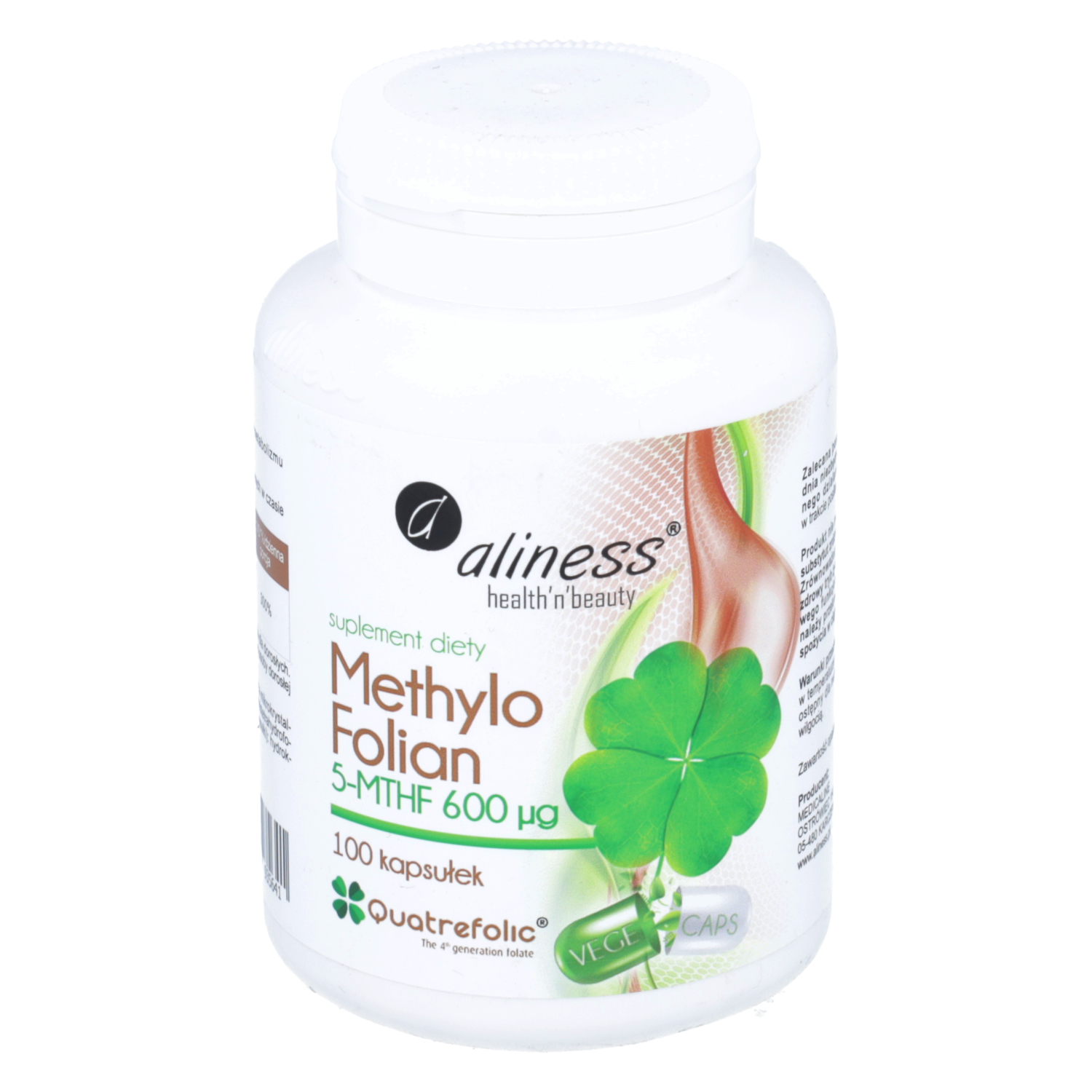 Aliness methylo folian 5-mthf 600 μg, 100 kapsułek