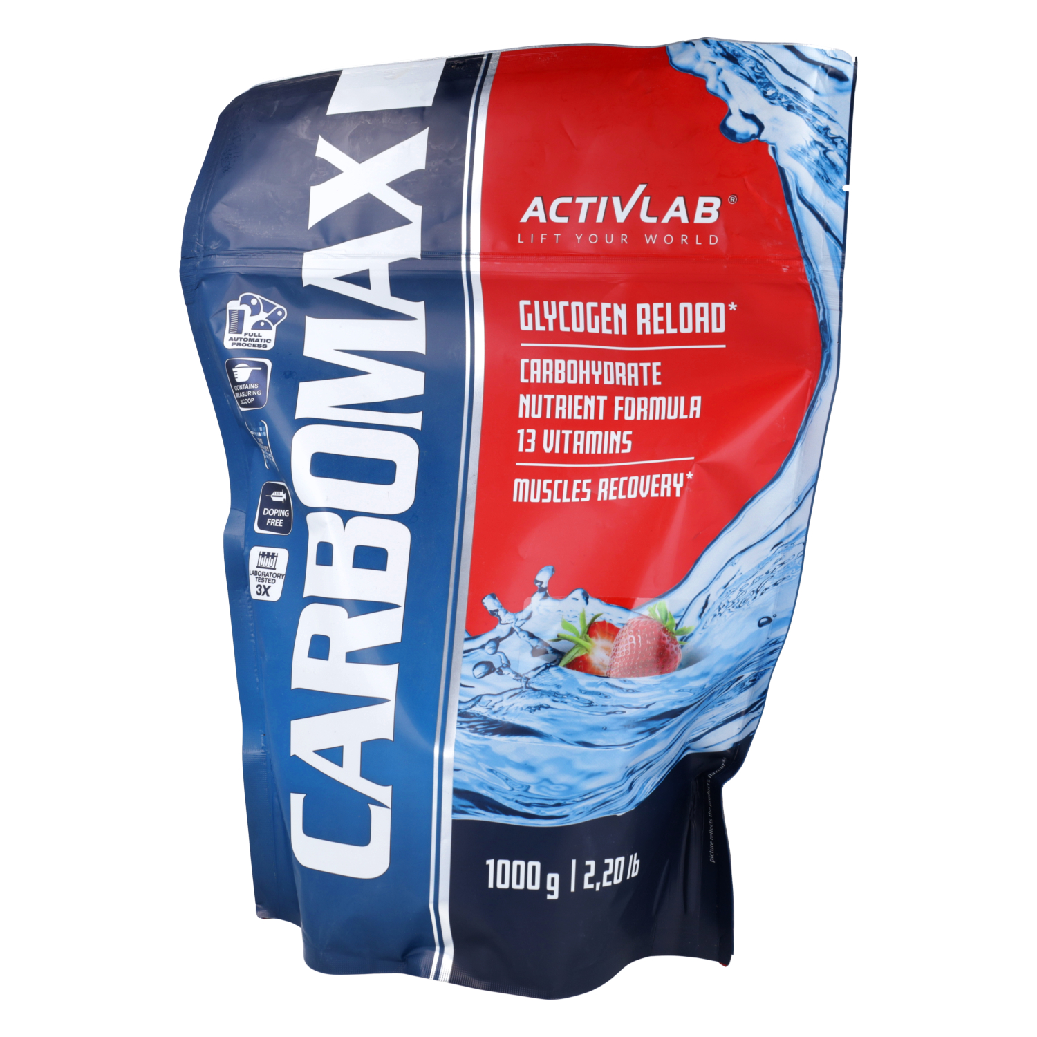 Activlab - carbomax energy power, węglowodany i witaminy, o smaku truskawkowym, 1000 g