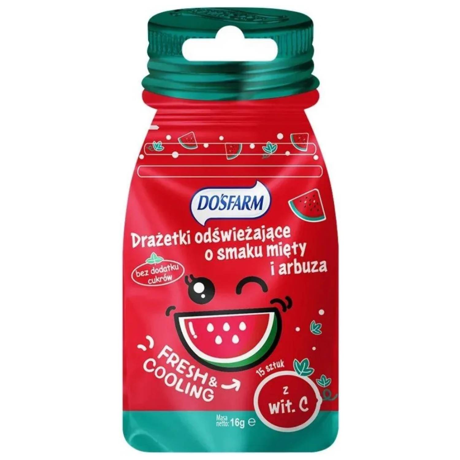 Dosfarm - drażetki odświeżające, mięta i arbuz, 16 g