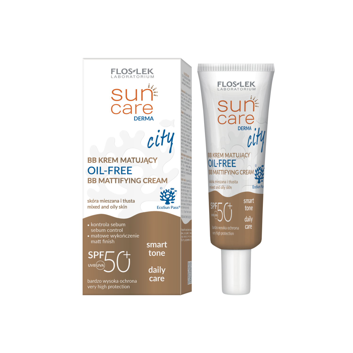 Flos-lek - sun care derma city, bb krem matujący do skóry tłustej i mieszanej, 30 ml