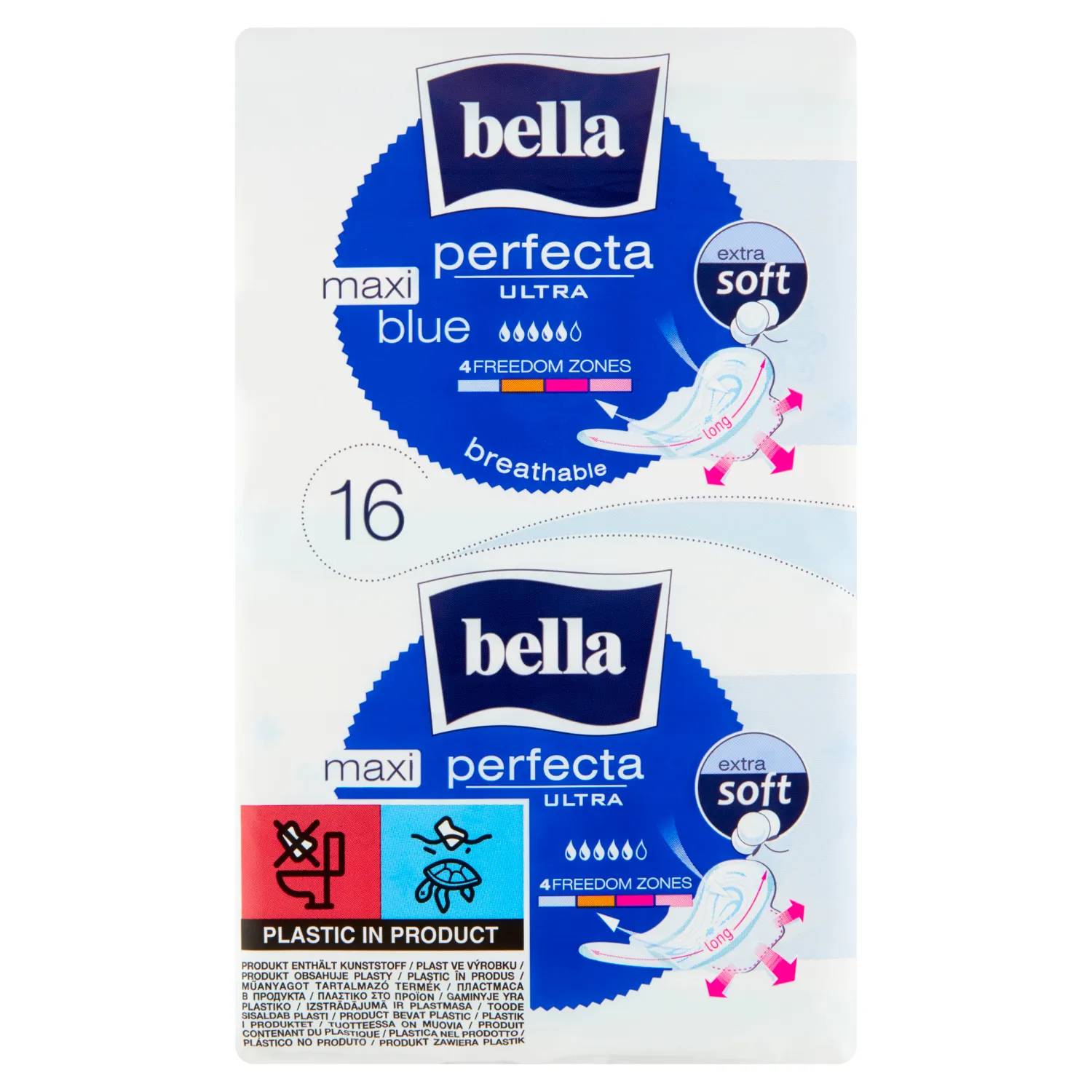 Bella perfecta ultra maxi blue - podpaski higieniczne extra soft ze skrzydełkami, 16 sztuk