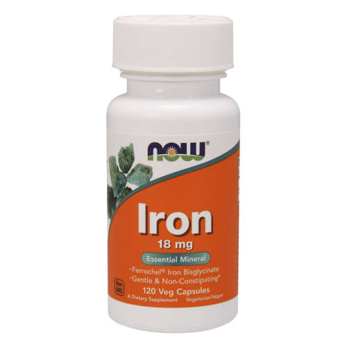 Now foods, iron 18 mg, 120 kapsułek