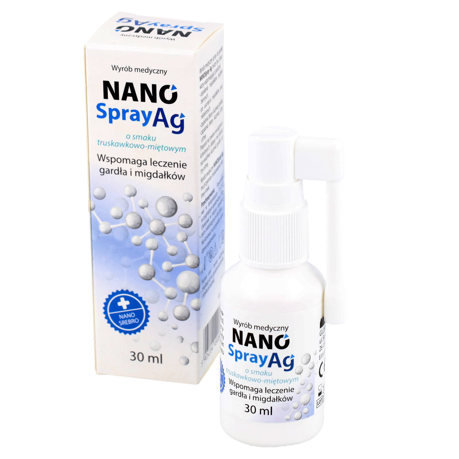 Zdrowe korzyści nanospray ag, spray do gardła, 30ml