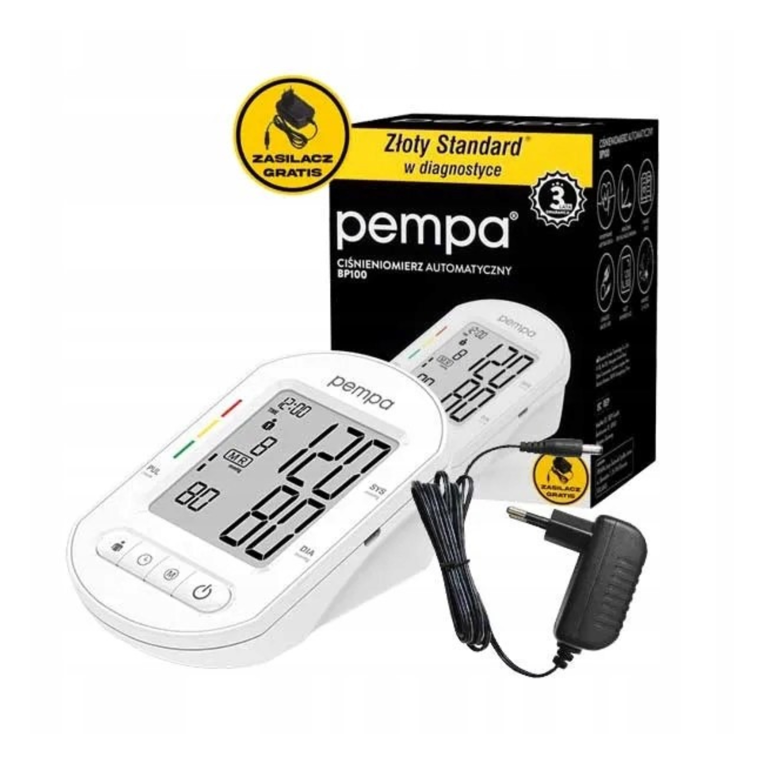 Pempa - ciśnieniomierz automatyczny bp100 + zasilacz, 1 sztuka