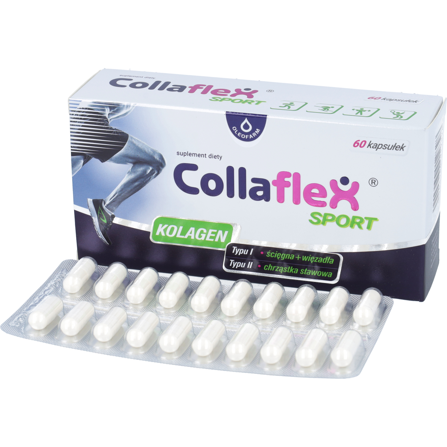 Collaflex sport, kolagen, 60 kapsułek