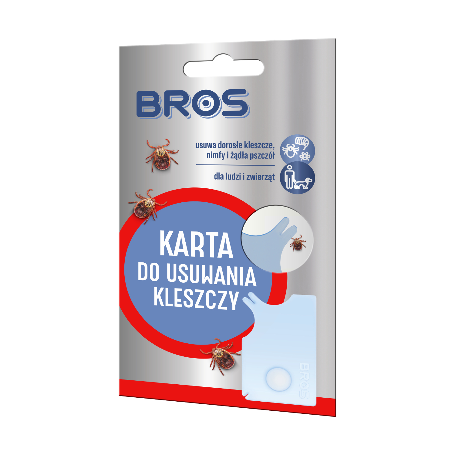 Bros - karta do usuwania kleszczy, 1 sztuka