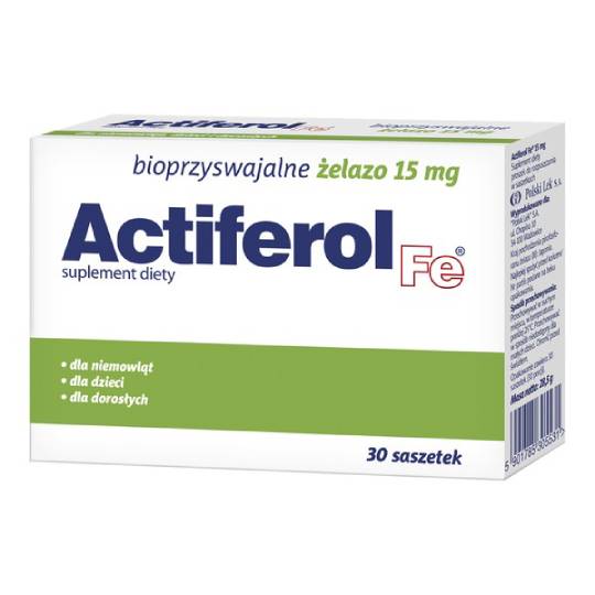 Actiferol fe - bioprzyswajalne żelazo 15 mg, saszetki, 30 sztuk