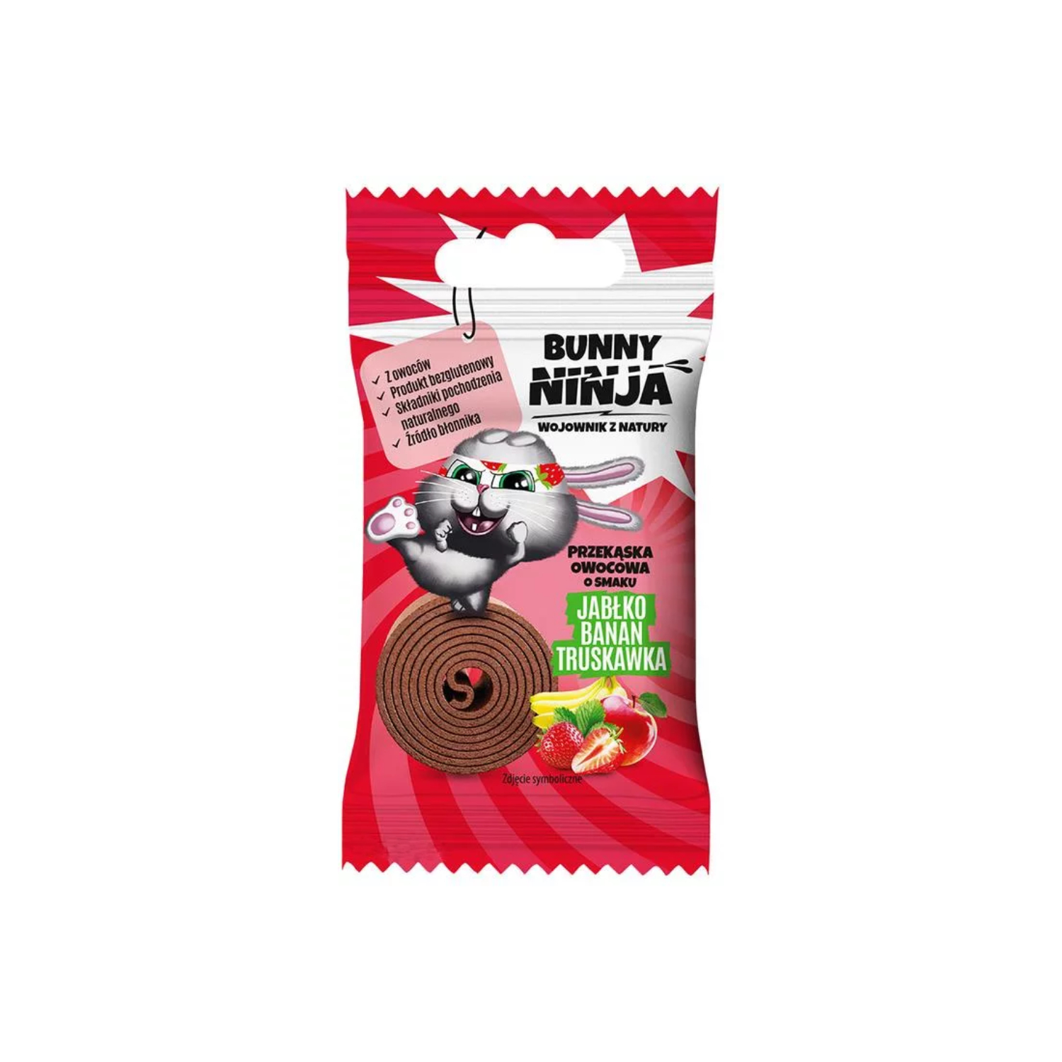 Bunny ninja - przekąska o smaku jabłka, banana i truskawki, 15 g