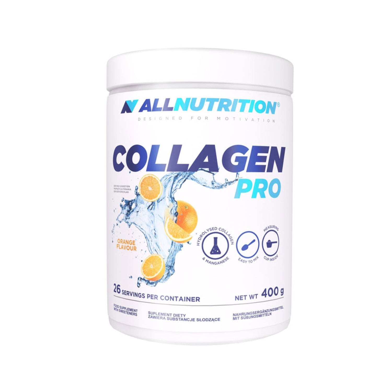 Allnutrition collagen pro, smak pomarańczowy, 400 g (data ważności: 31.03.2026)