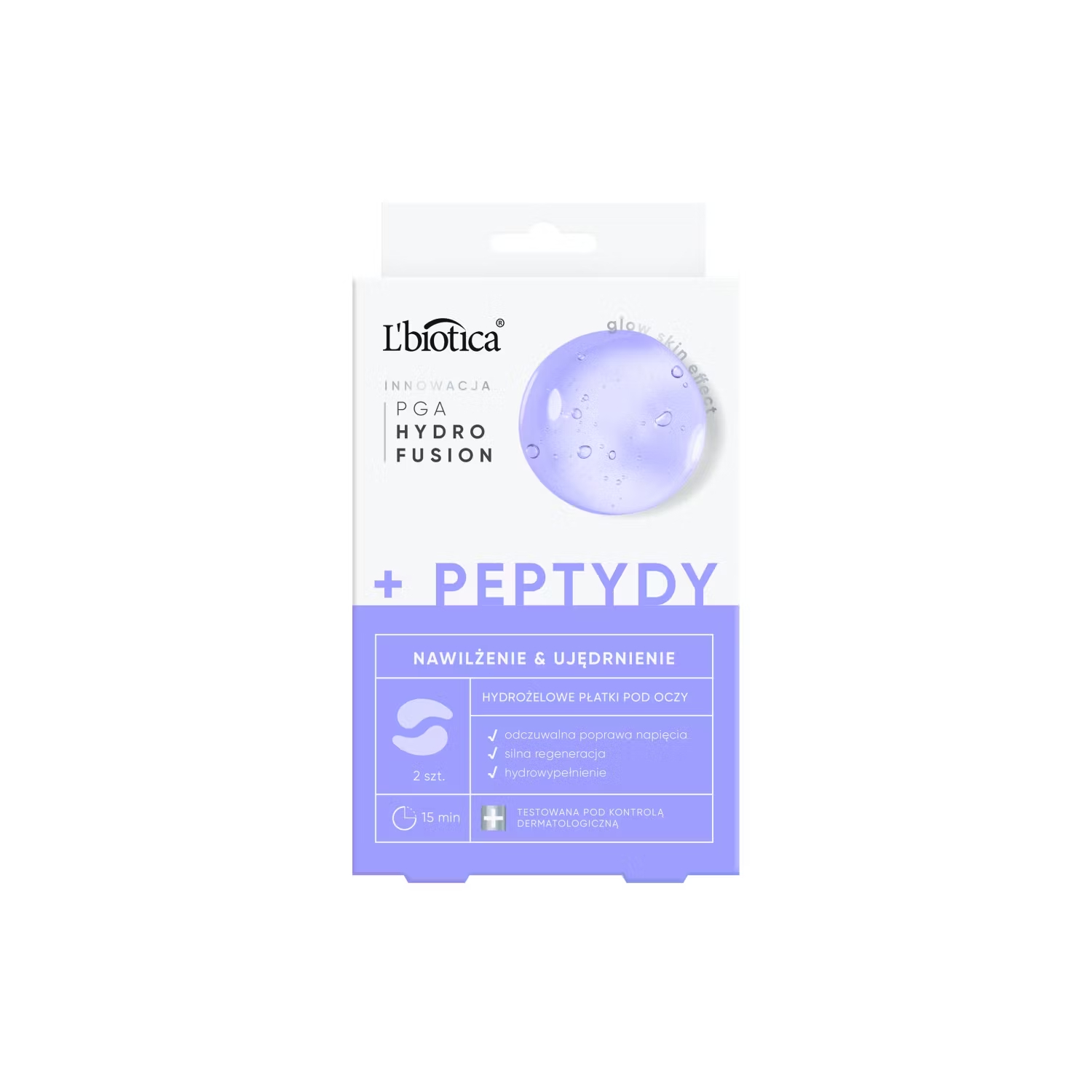 L'biotica - pga hydro fusion + peptydy, płatki pod oczy, 1 sztuka (data ważności: 31.03.2026)