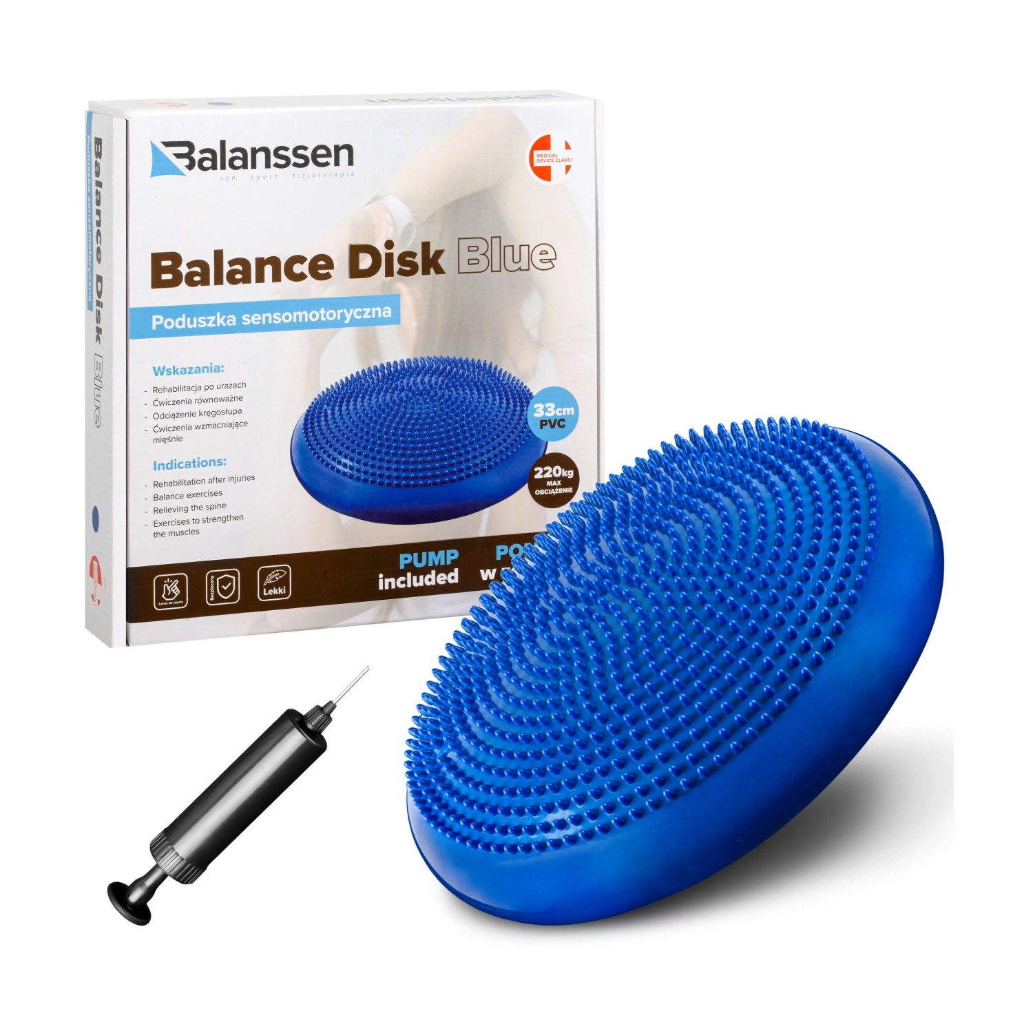 Balanssen balans dysk, poduszka sensoryczna, niebieska, 1 sztuka