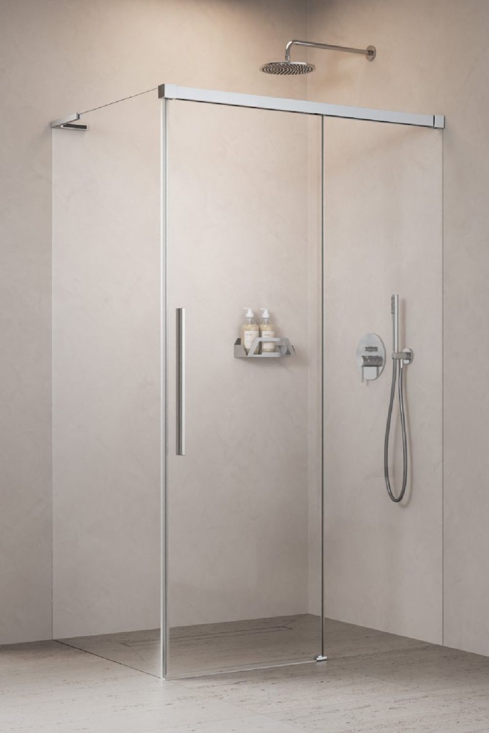 Radaway Idea 8 QL KDJ drzwi prysznicowe 56,7 cm rozsuwane chrom połysk/szkło przezroczyste 10550567-01-01R