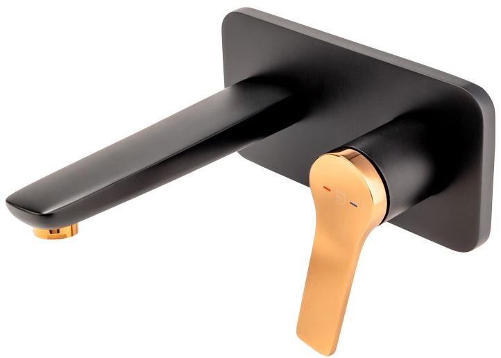 FDesign Seppia bateria umywalkowa podtynkowa różowe złoto/czarny mat FD1-SPA-3PA-25 - Wysyłka w 24h