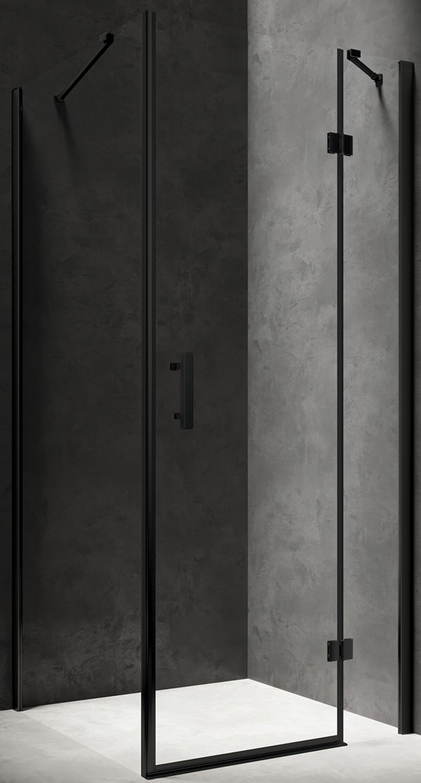 Omnires Manhattan kabina prysznicowa 80x80 cm prostokątna czarny mat/szkło przezroczyste MH8080BLTR - Wysyłka w 24h