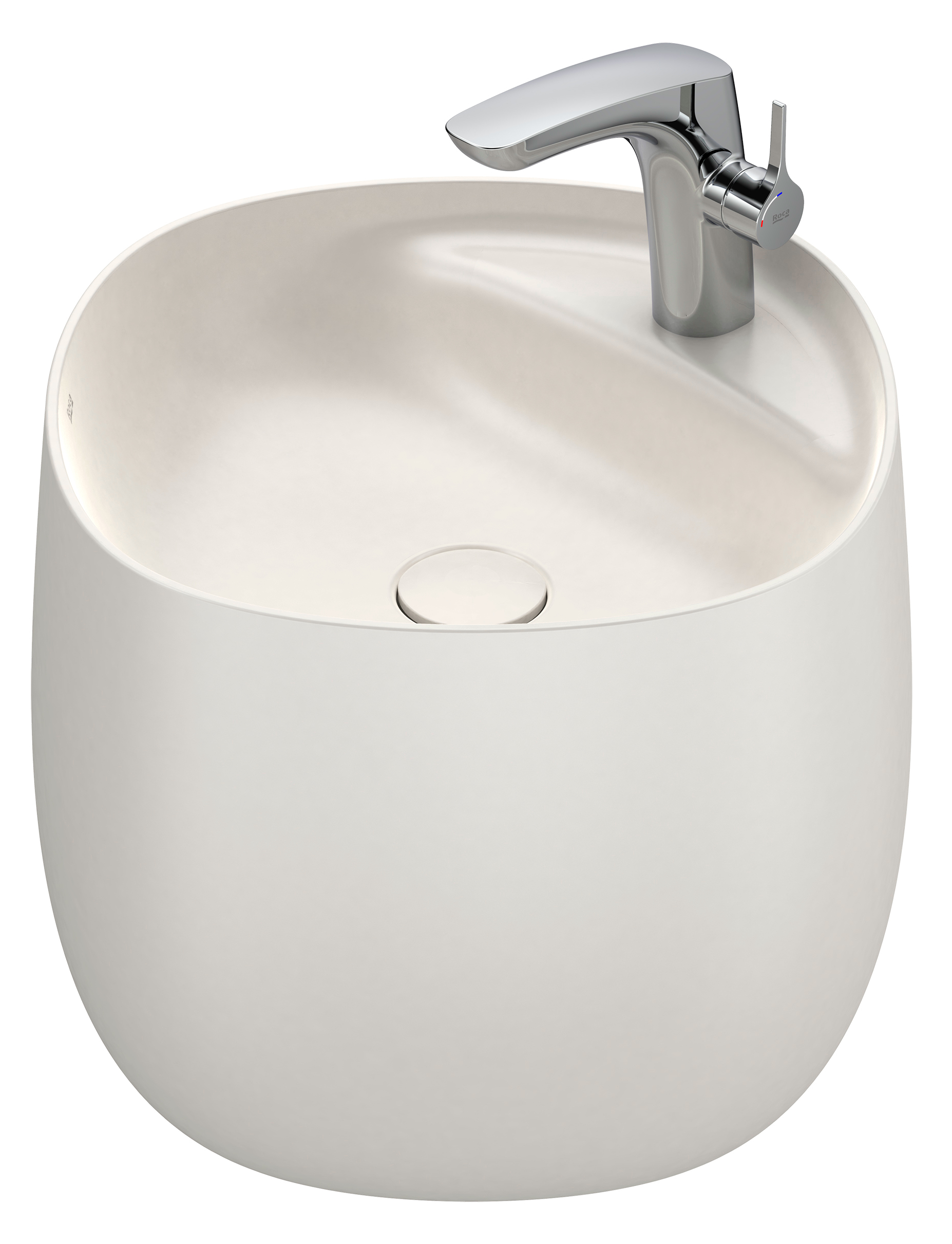 Roca Beyond umywalka 47x46 cm owalna ścienna brąz/beż A3270B1650